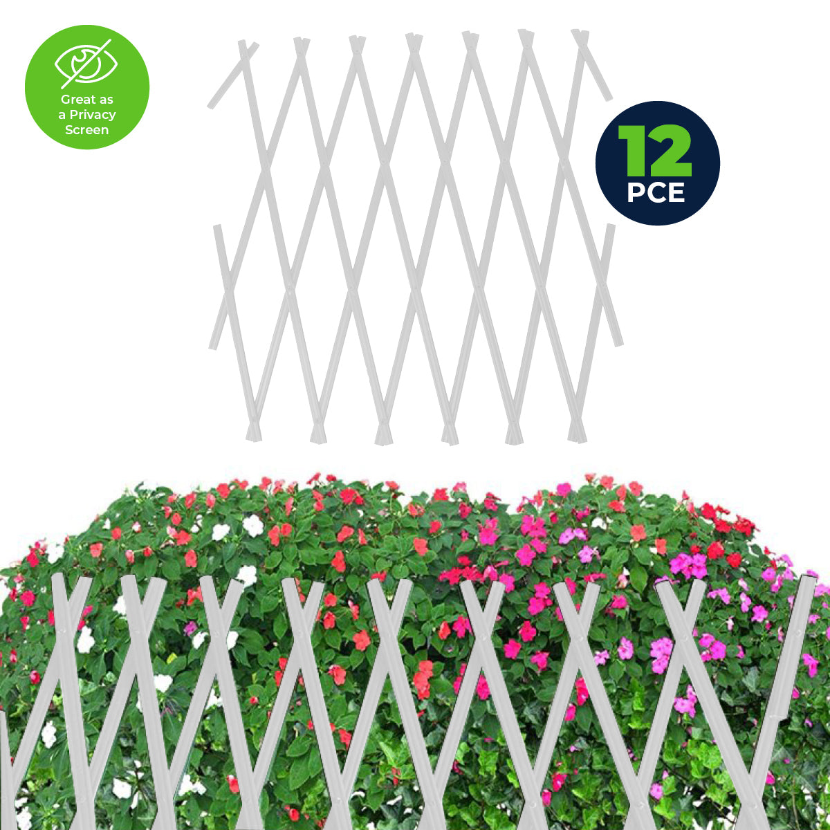 Garden Greens 12PCE Plant Trellis Adjustable Size Durable Sturdy 1.8m x 40cm