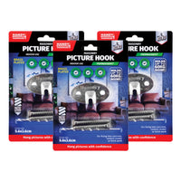 Handy Hardware 24PCE Masonry Picture Hook Drill Bit Included 60kg Hold