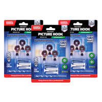 Handy Hardware 72PCE Masonry Picture Hooks Drill Bit Included 10kg Hold