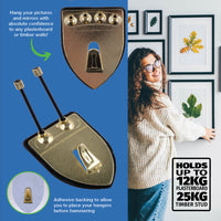 Handy Hardware 48PCE Picture Hooks Brass Plated Holding Capacity 12-25kg