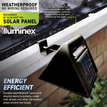 illuminex 8PCE Hanging Solar Gutter Light Cool White Weatherprooof 10.5 x 9cm