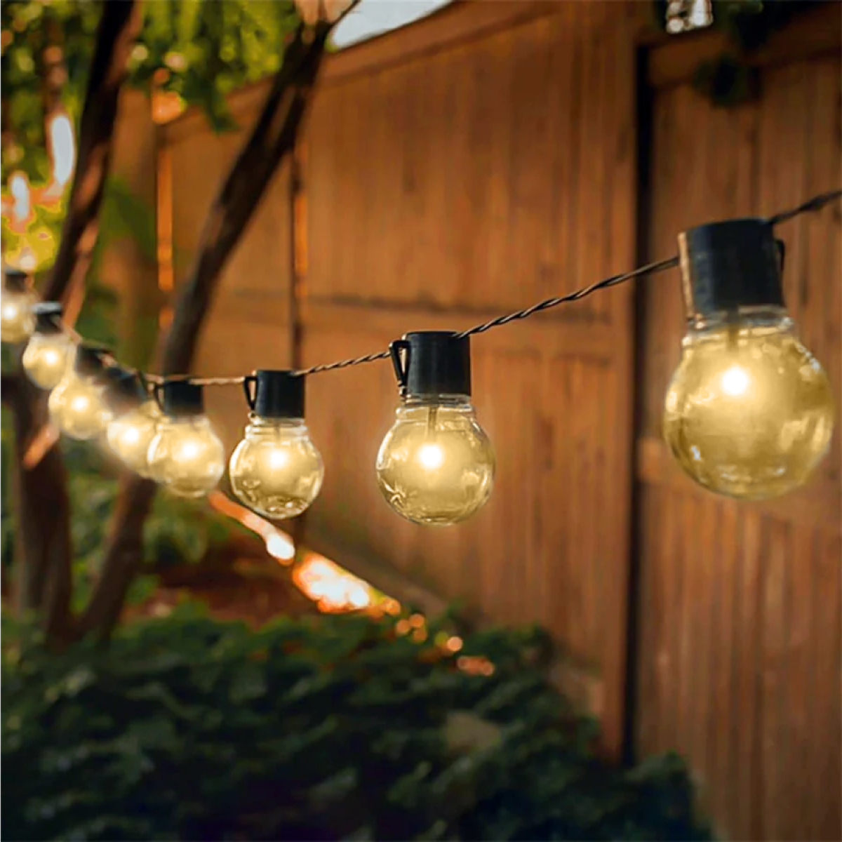 illuminex 6PCE Solar Festoon LED Lights Warm White Weatherprooof 2 Mode 5.7m