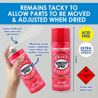 Office Central 12PCE Adhesive Multipurpose Spray Acid Free Strong Bond 340g