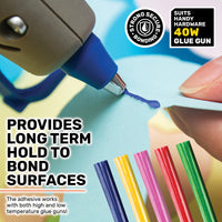 Handy Hardware 240PCE Coloured Hot Melt Glue Stick Vibrant Colours 100 x 11mm