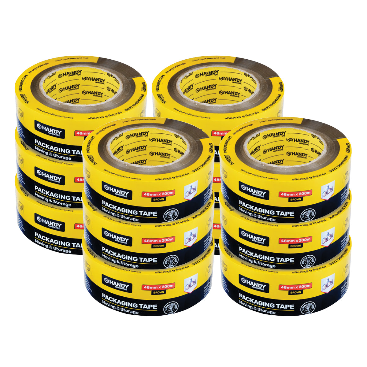 Handy Hardware 24PCE 200m Packing Tape Brown Temperature Resistant Adhesive