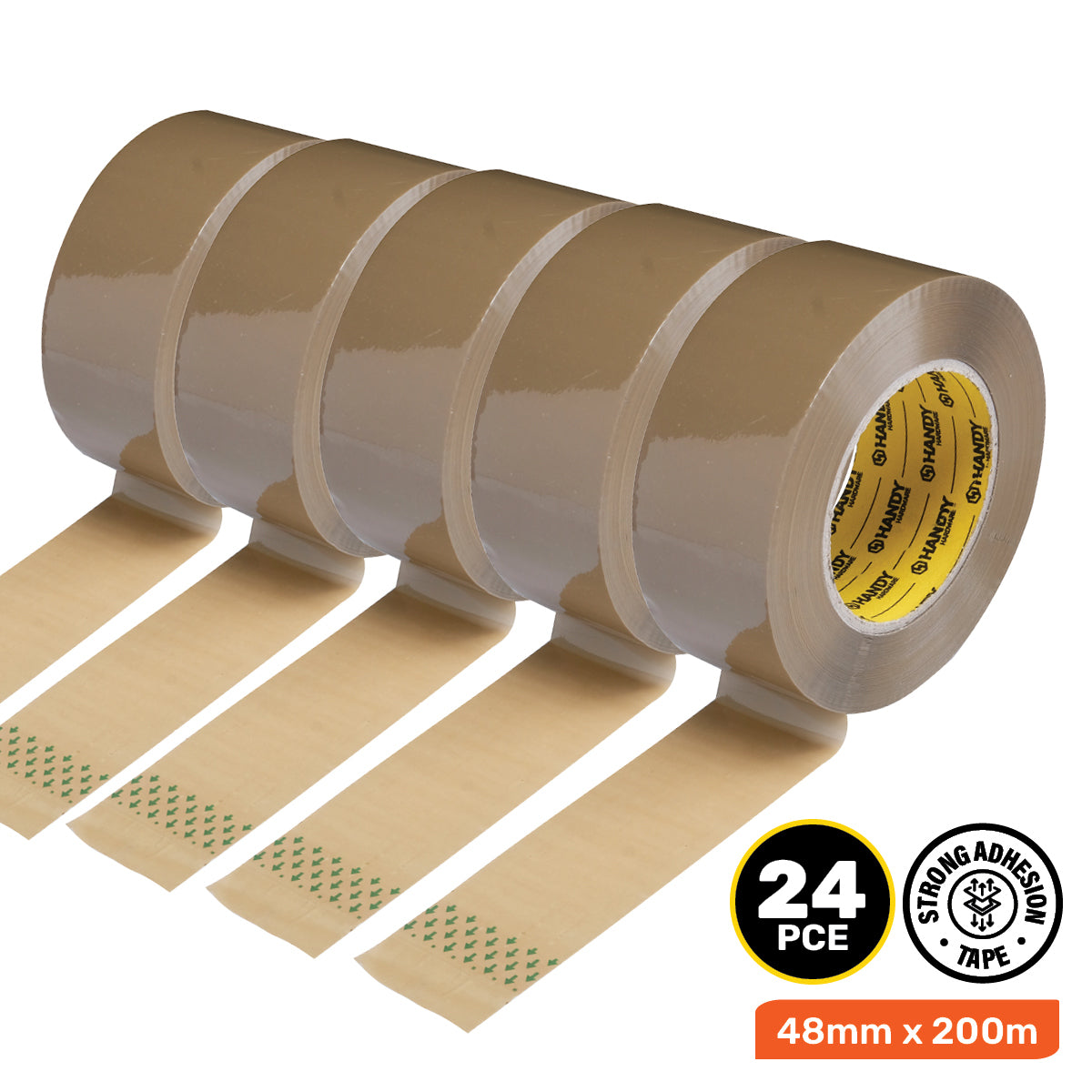 Handy Hardware 24PCE 200m Packing Tape Brown Temperature Resistant Adhesive