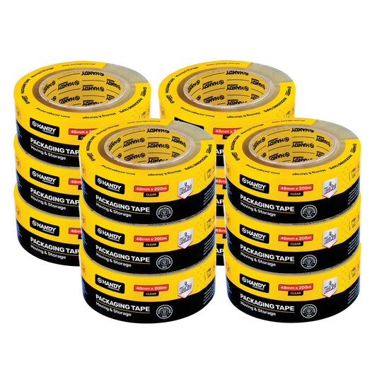 Handy Hardware 24PCE 200m Packing Tape Clear Temperature Resistant Adhesive