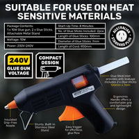 Handy Hardware 10W Mini Glue Gun Glue Sticks Included 240V Compact Design