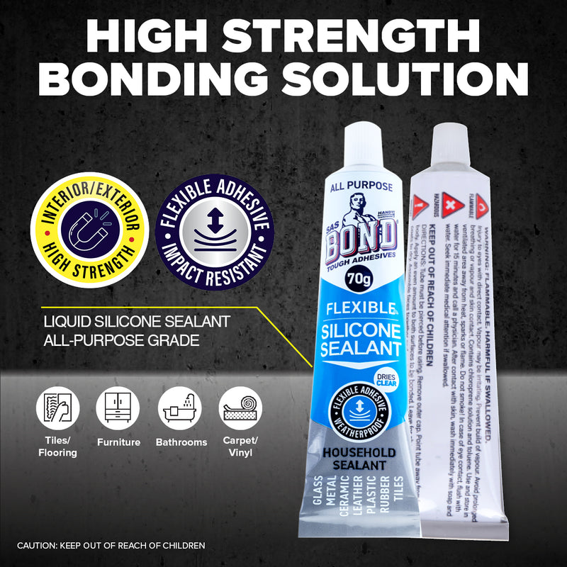 Handy Hardware 24PCE Silicone Sealant Gap Filler Paintable High Strength 70ml