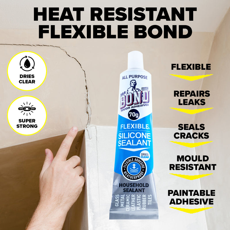 Handy Hardware 24PCE Silicone Sealant Gap Filler Paintable High Strength 70ml