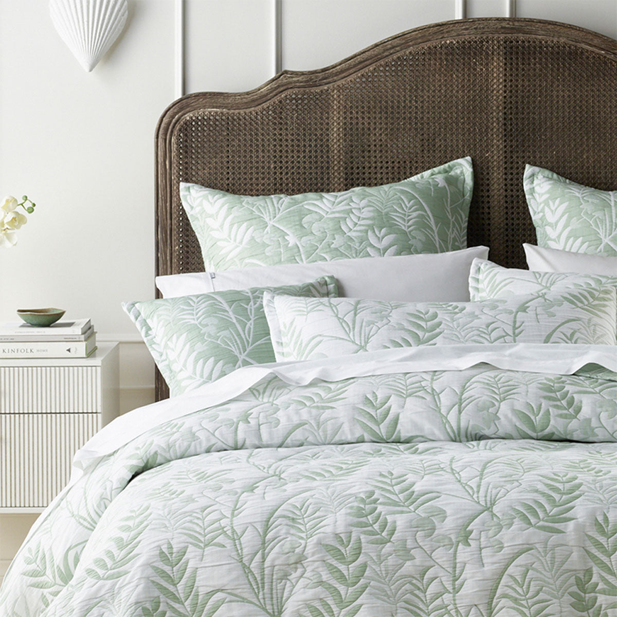 Bianca Eden Sage Jacquard Bedspread Set King