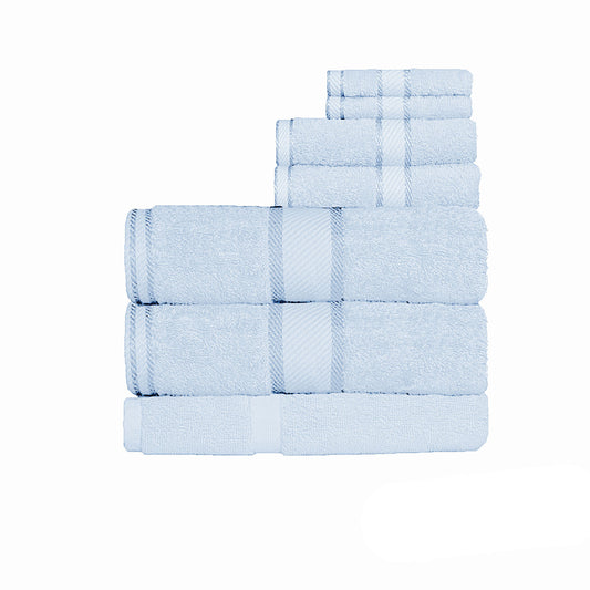 Kingtex 550gsm Cotton 7 Pce Bath Sheet Set Baby Blue